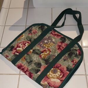 Travel Tote Bag Floral Green jewelry crafts hair accessories etc 🐈‍⬛